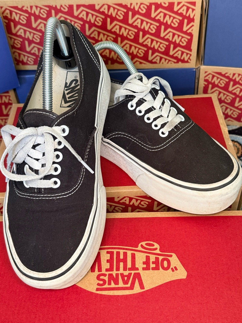 Vans Stackform Platform Black Authentic Canvas Sneakers Women’s 9.5/Men’s 8